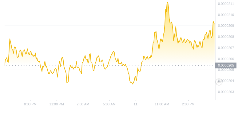 2024年08月11日Bonk币价格