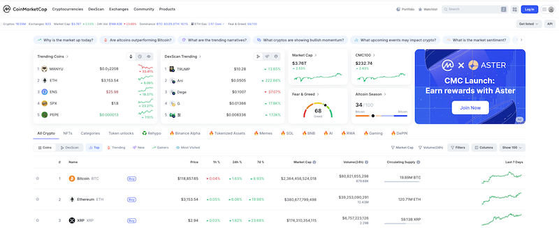 Bitcoin比特币行情 加密货币实时价格 虚拟货币实时行情走势 - 天气宝