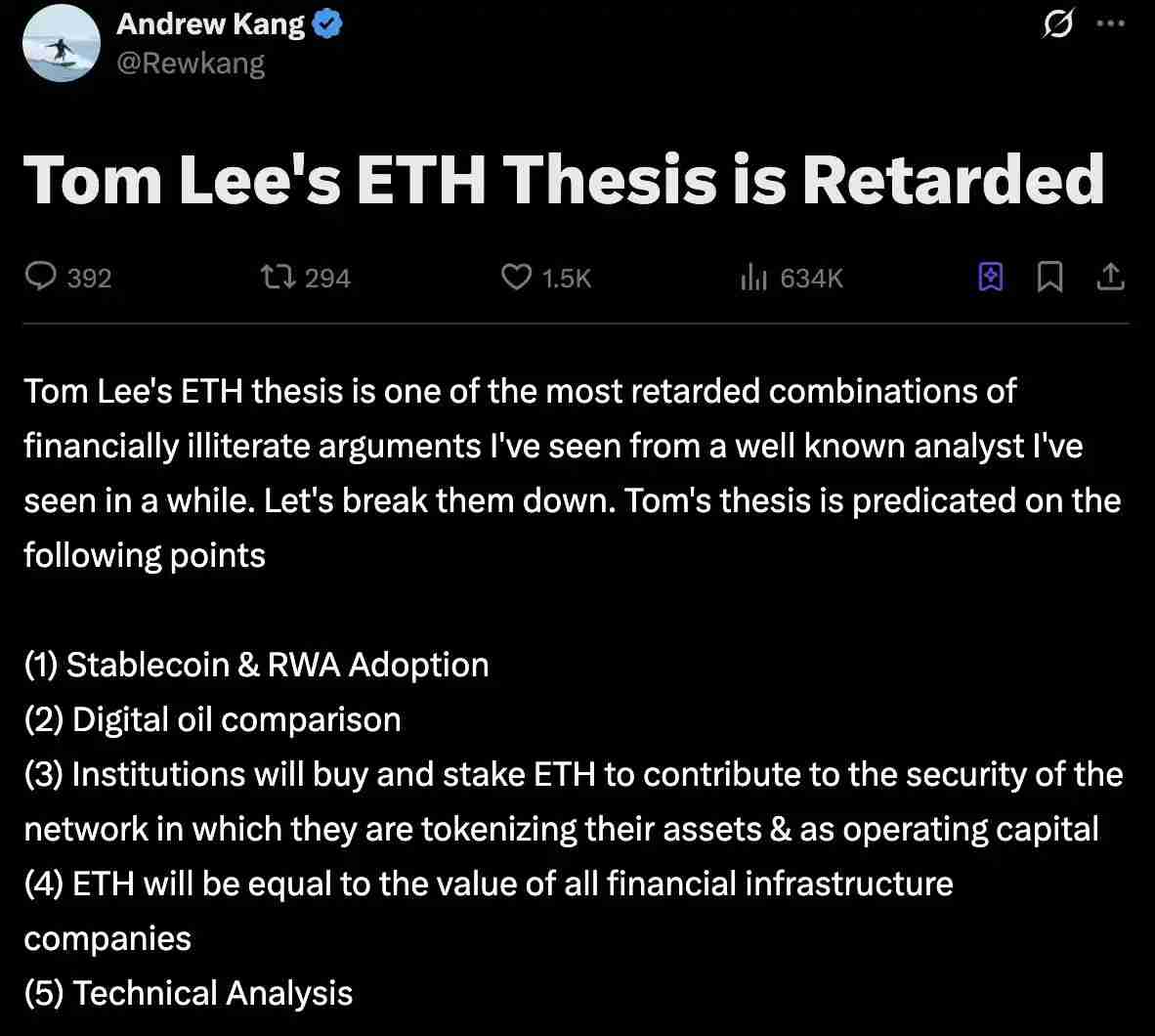 以太坊喊单大庄被骂弱智，ETH到顶了吗